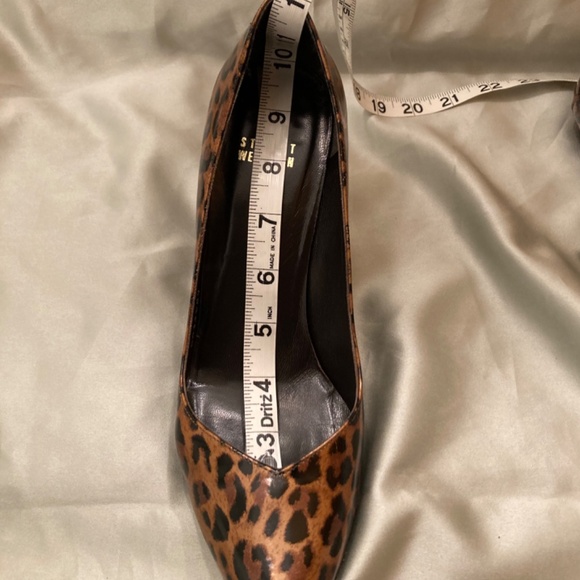 Stuart Weitzman Animal Print Leopard Brown Black Patent Pumps Size 7.5  VGUC - Picture 14 of 14